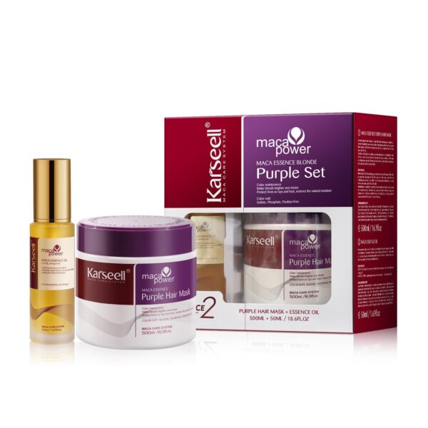 Karseell Purple Hair Mask with Argan Oil for Blonde Silver Gray Hair 1 karseell official store | Produtos Premium para o cuidado do cabelo para um cabelo bonito e saudável Karseell Máscara Capilar Roxa com Óleo de Argão para Cabelo Loiro Grisalho Prateado